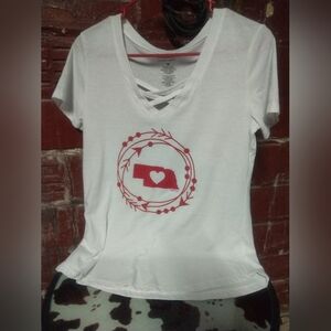 Sonoma White Tee with Red Graphic
